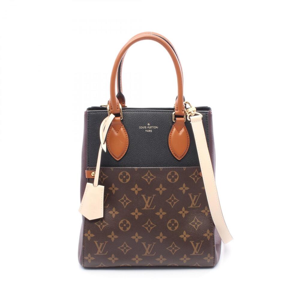 Louis Vuitton Fold Tote Noir Black Wine Cream Handbag Black Bordeaux Red